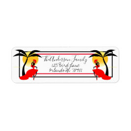 Handflatan Träd och Dancer Returadress Etikett