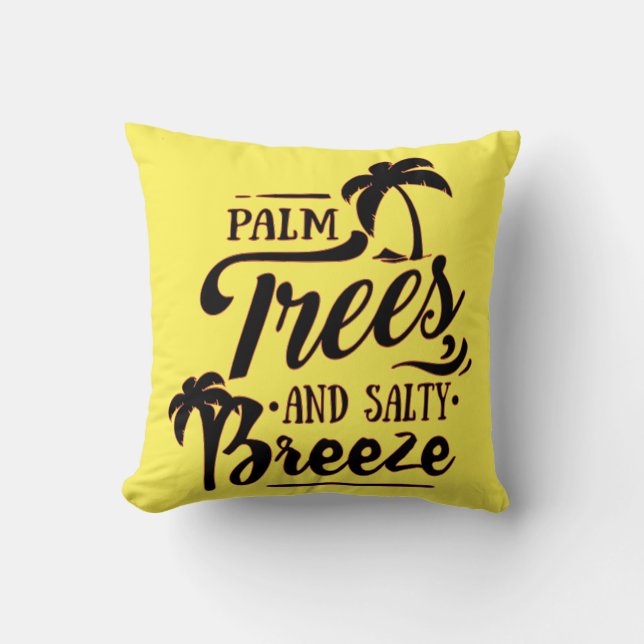 HANDFLATAN TRÄD OCH SALTHALT BREEZE - BEACH ÄLSKAR KUDDE (Framsida)