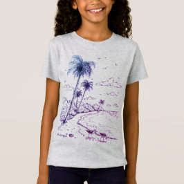 Handflatan Träd och Sandpiper Beach Life T-Shirt