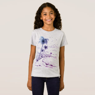 Handflatan Träd och Sandpiper Beach Life T-Shirt
