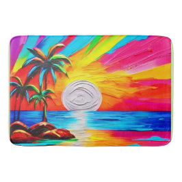 Handflatan Träd och solnedgång Badrumsmatta