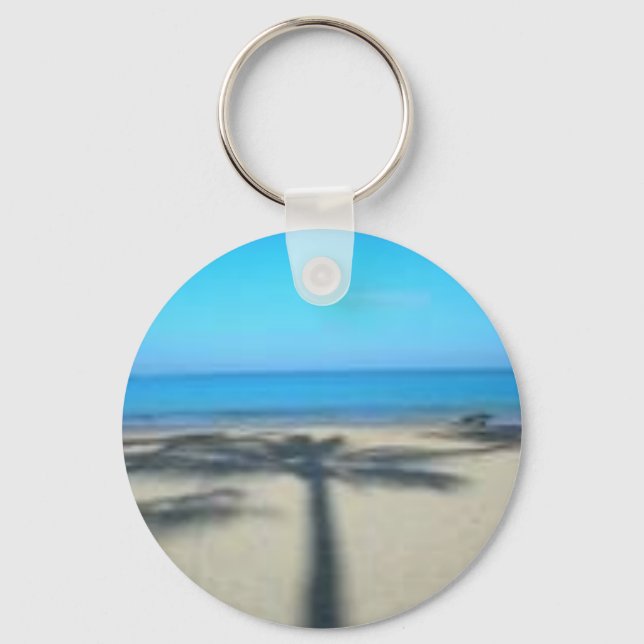 Handflatan träd och strand nyckelring (Framsida)