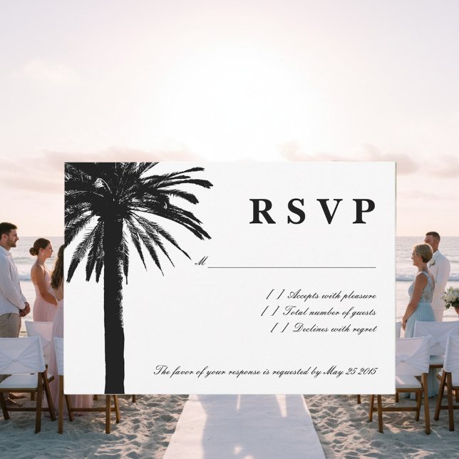 Handflatan träd OSA bröllop | Tema för segment Kort (rsvp beach wedding)