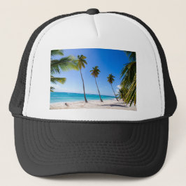 Handflatan träd på stranden vid Isla Saona Keps