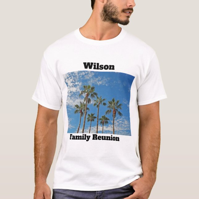 Handflatan Träd Paradise Family Reunion Keepsaké T Shirt (Framsida)