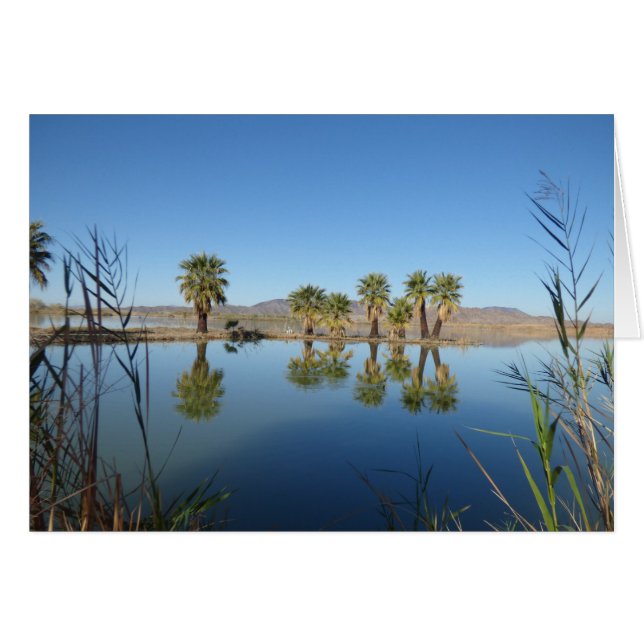 Handflatan Träd reflekterat Hälsningskort (Framsidan Horizontal)