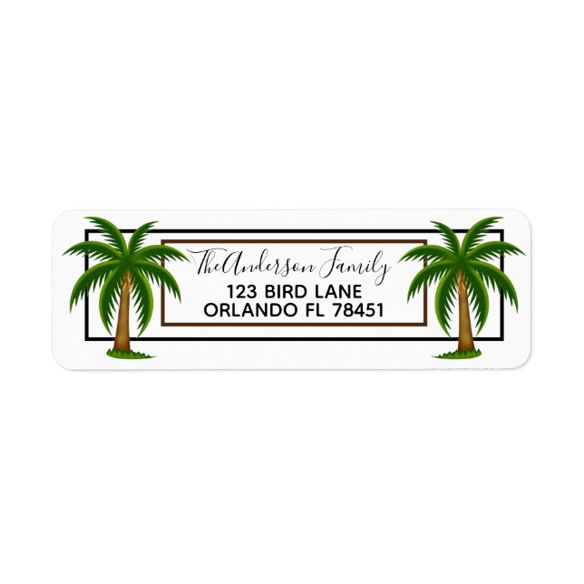 Handflatan Träd Returadress Etikett (Framsidan)