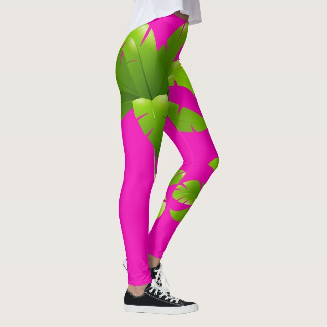 Handflatan Träd Rosa Leggings (Höger)