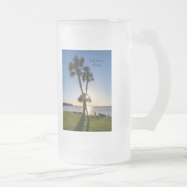 Handflatan Träd-sax Silhouette Frosted Mugg (Höger)