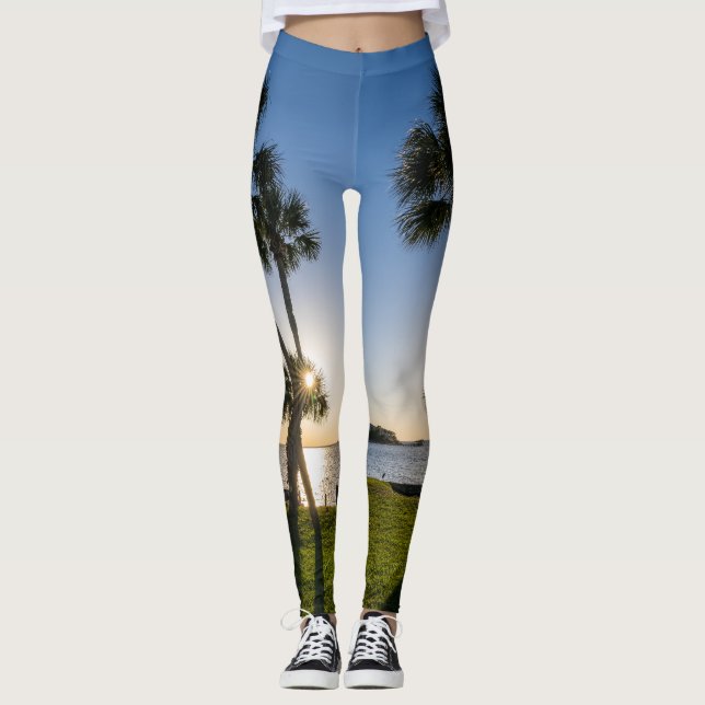 Handflatan Träd-sax Silhouette Leggings (Framsida)