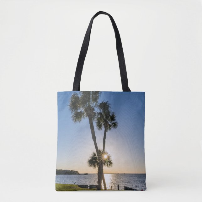 Handflatan Träd-sax Silhouette Tote Bag Tygkasse (Framsida)