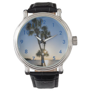 Handflatan Träd-sax Silhouette Wrist Watch Armbandsur