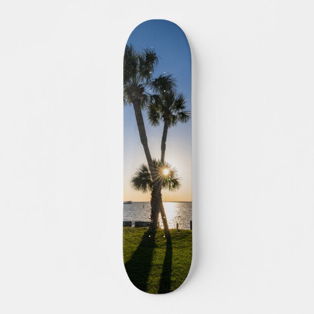 Handflatan Träd-saxar Silhouette Skateboard (Framsida)