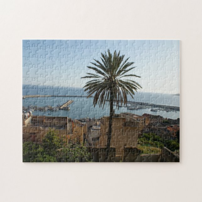 Handflatan träd, Sciacca Italien Travel Jigszawa P Pussel (Horisontell)