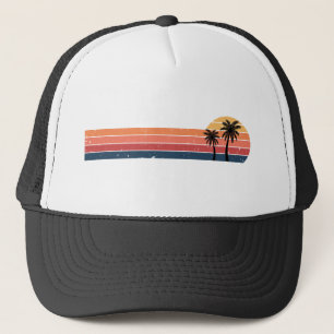 Handflatan Träd Shirt - Retro Stil Tropical Beach Keps