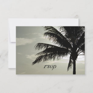 Handflatan Träd Silhouette Beach Wedding OSA Respo Kort