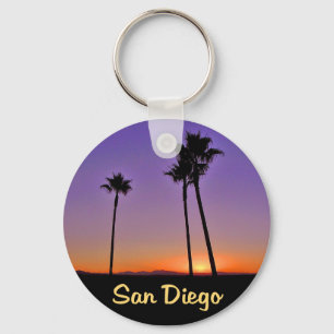 Handflatan Träd Silhouette i San Diego Nyckelring