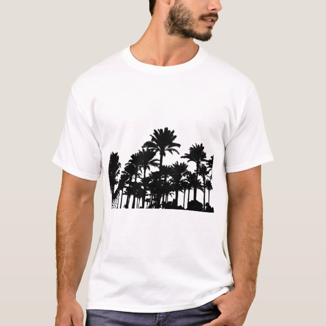 Handflatan Träd Silhouette T Shirt (Framsida)