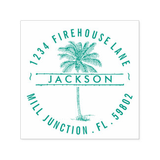 Handflatan Träd självinkande Returadress Frimärke Självfärgande Stämpel