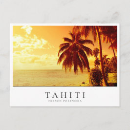Handflatan träd solnedgången i Tahiti, Fransk Poly Vykort