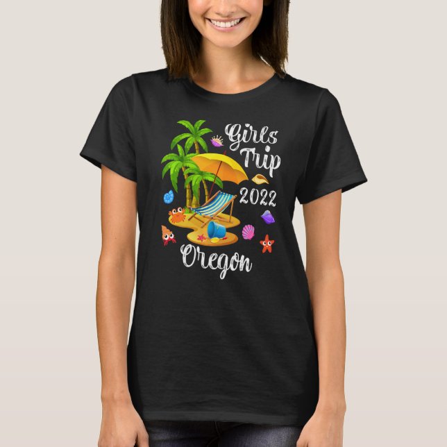 Handflatan Träd Sommar-Vacation Girls Resa 2022 Or T Shirt (Framsida)