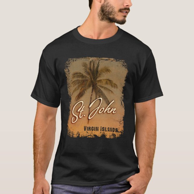 HANDFLATAN TRÄD St John Virgin-öarna T Shirt (Framsida)