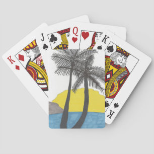 Handflatan Träd Sunrise Casinokort