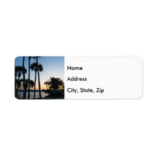 Handflatan Träd Sunrise Destin Florida-adressetike Returadress Etikett