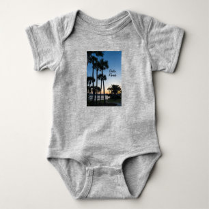 Handflatan Träd Sunrise Destin Florida Baby Bodyko T Shirt