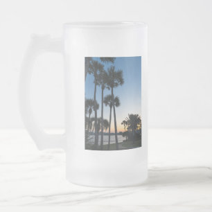 Handflatan Träd Sunrise Destin Florida Frosted Mug Frostat Ölglas