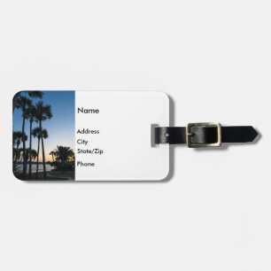 Handflatan Träd Sunrise Destin Florida Luggage Tag Bagagebricka