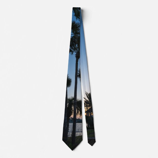 Handflatan Träd Sunrise Destin Florida Neck Tie Slips (Framsida)