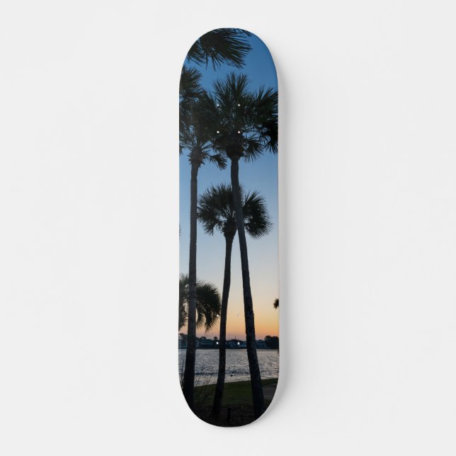 Handflatan Träd Sunrise Destin Florida Skateboard (Framsida)