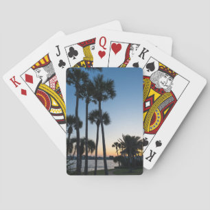 Handflatan Träd Sunrise Destin Florida-spelkort Casinokort
