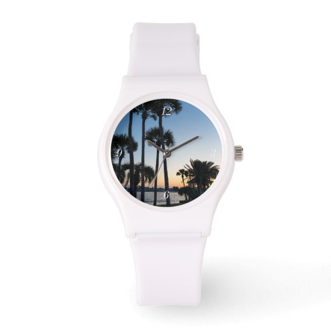 Handflatan Träd Sunrise Destin Florida Sporty Watc Armbandsur (Framsida)