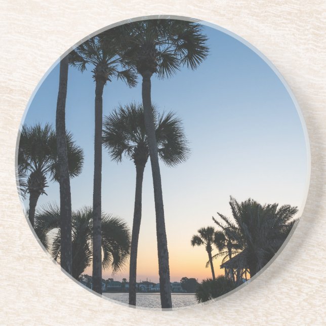 Handflatan Träd Sunrise Destin Florida Underlägg (Framsidan)