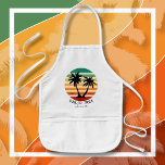 Handflatan Träd Sunset Barnförkläde<br><div class="desc">Vibrant Retro Sol med Black Handflatan Träd Silhouette.</div>