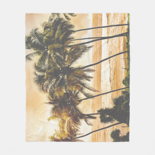 Handflatan Träd Sunset: Goa Vintage Fleecefilt