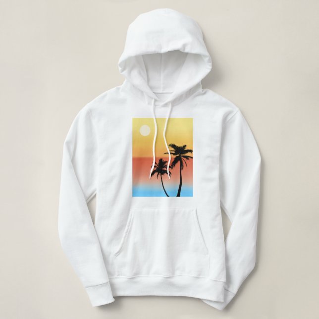 Handflatan Träd Sunset Silhouette T Shirt (Design framsida)