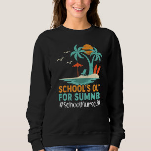 Handflatan Träd Sunset Skolor ut för sommarskola N T Shirt