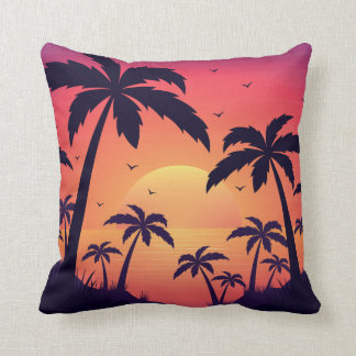 Handflatan Träd Sunset Sunset Ceramic Ornament Kudde