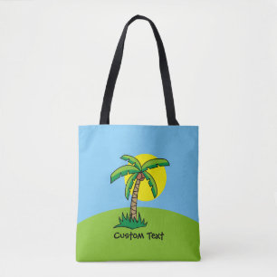 Handflatan Träd Tecknad Mönster Tote Bag Tygkasse