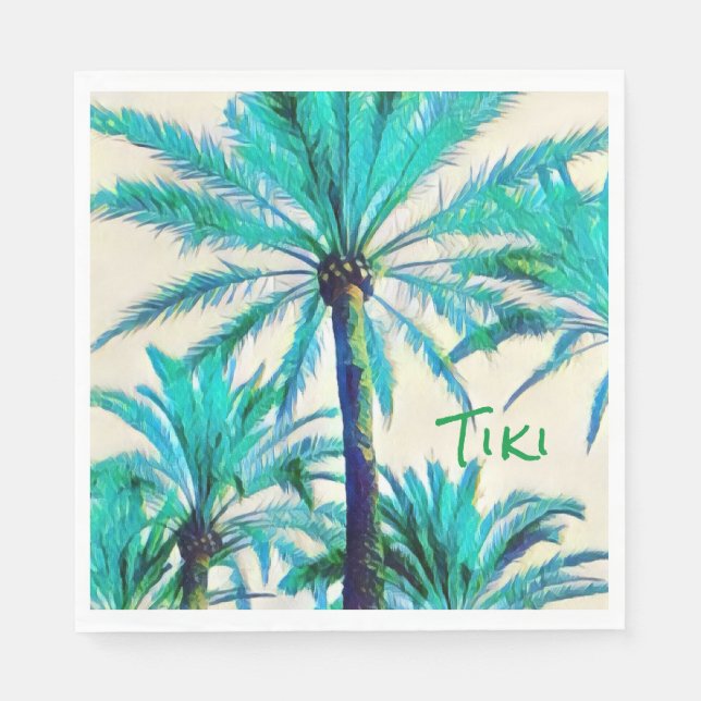 handflatan träd tiki luau party napkins pappersservett (Framsidan)