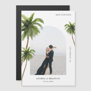 Handflatan Träd Tropical Arch Photo Destination We Magnetisk Inbjudningskort