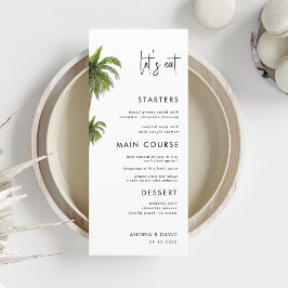 Handflatan Träd Tropical Exotic Låt oss Eat Beach Meny