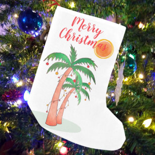Handflatan Träd Tropical God jul Stocking Liten Julstrumpa