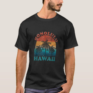 Handflatan Träd Tropical Hawaiian Beach Honolulu R T Shirt