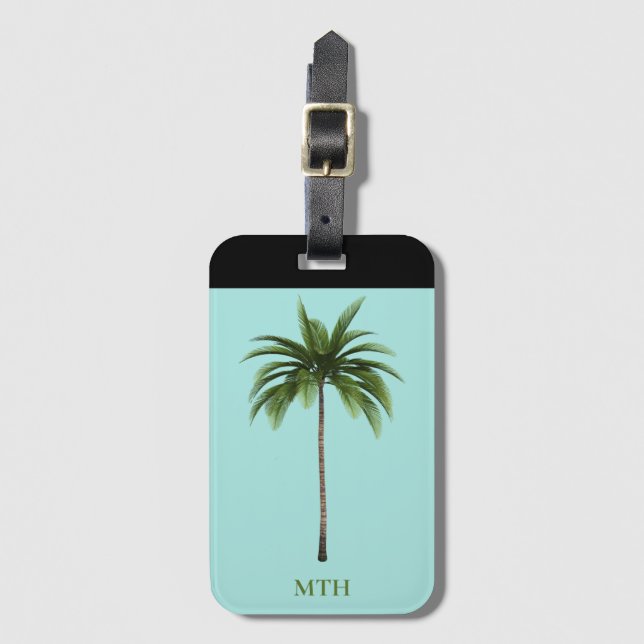 Handflatan Träd Tropical Island Beach (tillval) Or Bagagebricka (Framsida vertikal)