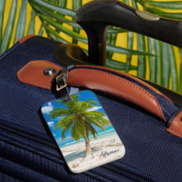 Handflatan Träd Tropical Paradise Personlig Bagagebricka