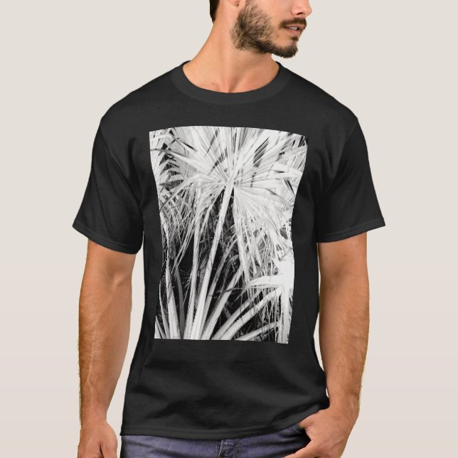 Handflatan Träd Tropical Vibes White Silhouette Ne T Shirt (Framsida)